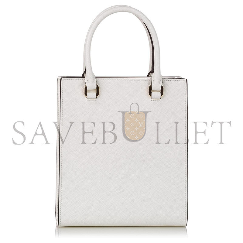 PRADA WHITE SMALL SAFFIANO LEATHER SATCHEL 1BA333 (19*17*6cm) 